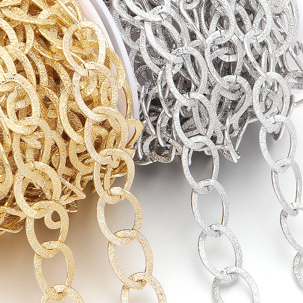 5 Yards/Rolle 20x16mm Aluminiumketten, gedrehte Metallkette für die Schmuckherstellung, DIY-Armbänder, Halsketten, Kleidung, Taschen, Accessoires