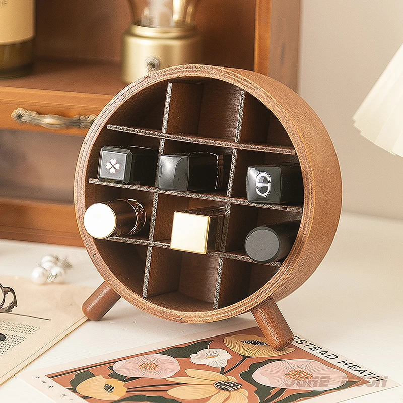 

Lipstick Rack with Compartments,Eooden Creative Perfume Sample,Lipstick,Lip glaze,Makeup,Multi-layer Display Desktop Storage Box