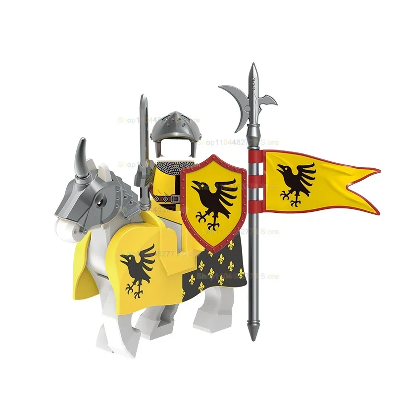 GH0409 GH0410 Middle Ages Armor Knights War Horse Action Figures Building Blocks Helmet Accessory Children's Toys Birthday Gifts view 5