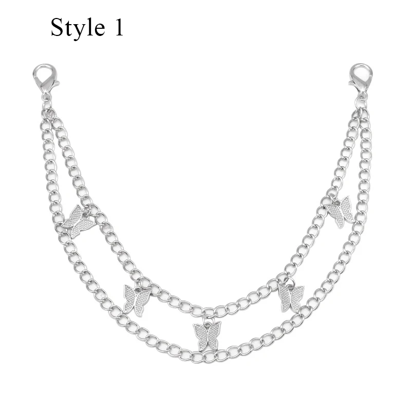 Multi-layer Metal Chain Strap For Bags DIY Handles Personality Butterfly Cross Pendant Shoulder Bag Chain Straps Crossbody 2023