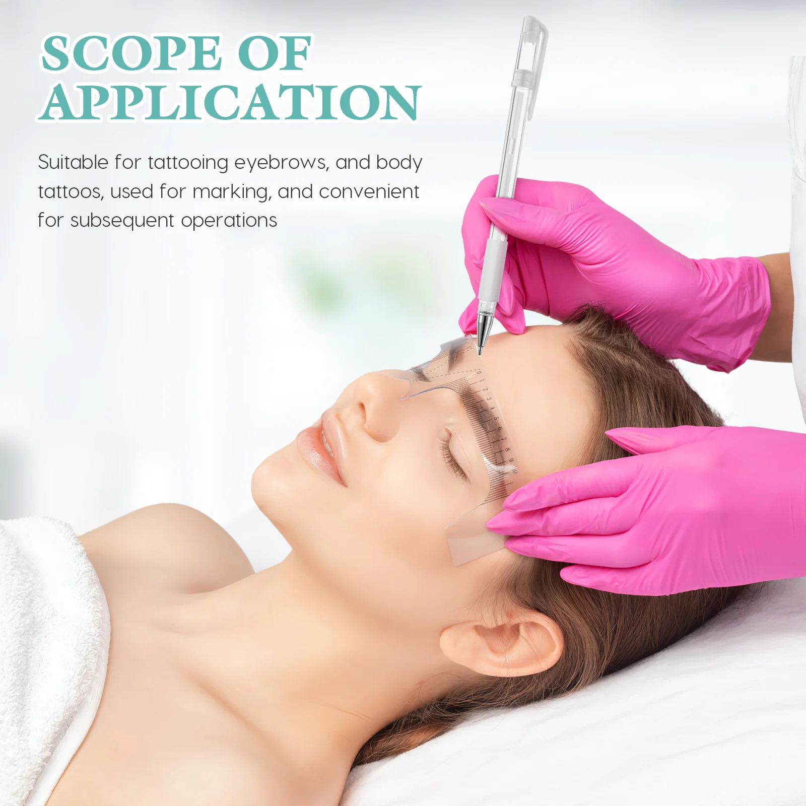 مجموعة واحدة من قلم التجميل المقاوم للماء، قلم تحديد ذو نقطة دقيقة لخرائط وشم الحواجب، علامة موضع المكياج، علامة الجلد الجراحية