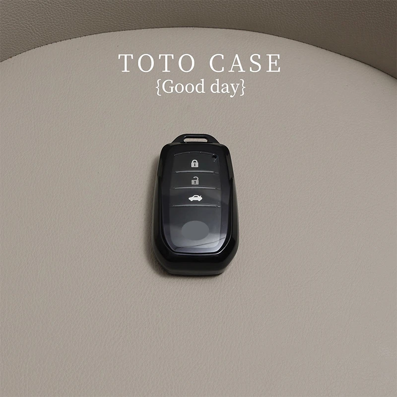 حافظة مفاتيح السيارة من البولي يوريثان غطاء عن بعد شل حامل سلسلة فوب لتويوتا كراون ميرا هايلاندر كورولا كروس بريوس كامري Rav4 Bz4x BZ3 #4