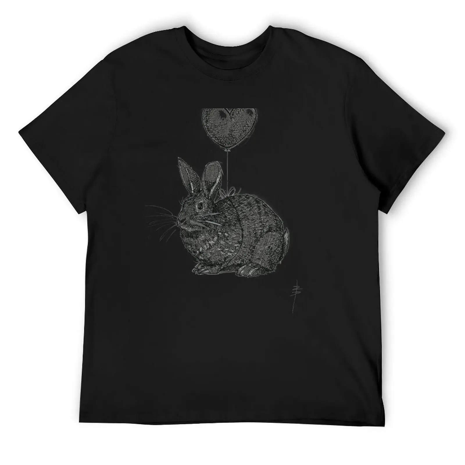 Rabbit Love T-Shirt Aesthetic clothing cute tops anime t shirts mens t shirts top quality