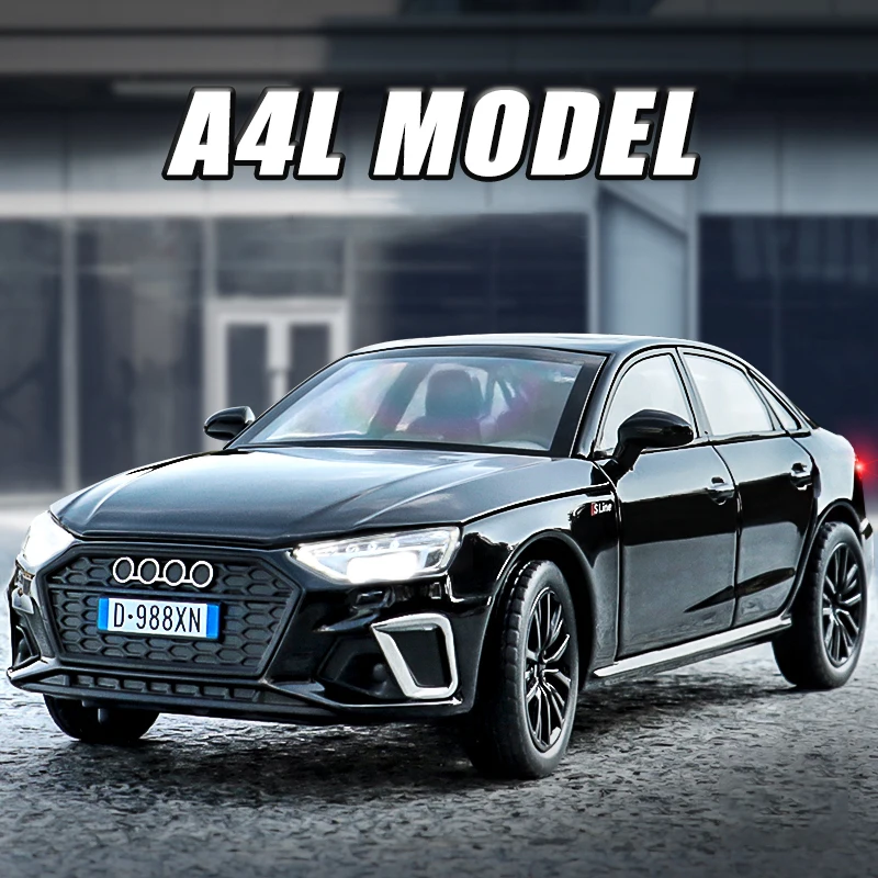 1:32 AUDI A4 Alloy Car Model Sound and Light Pull Back Children\'s Toy Collectibles Birthday gift