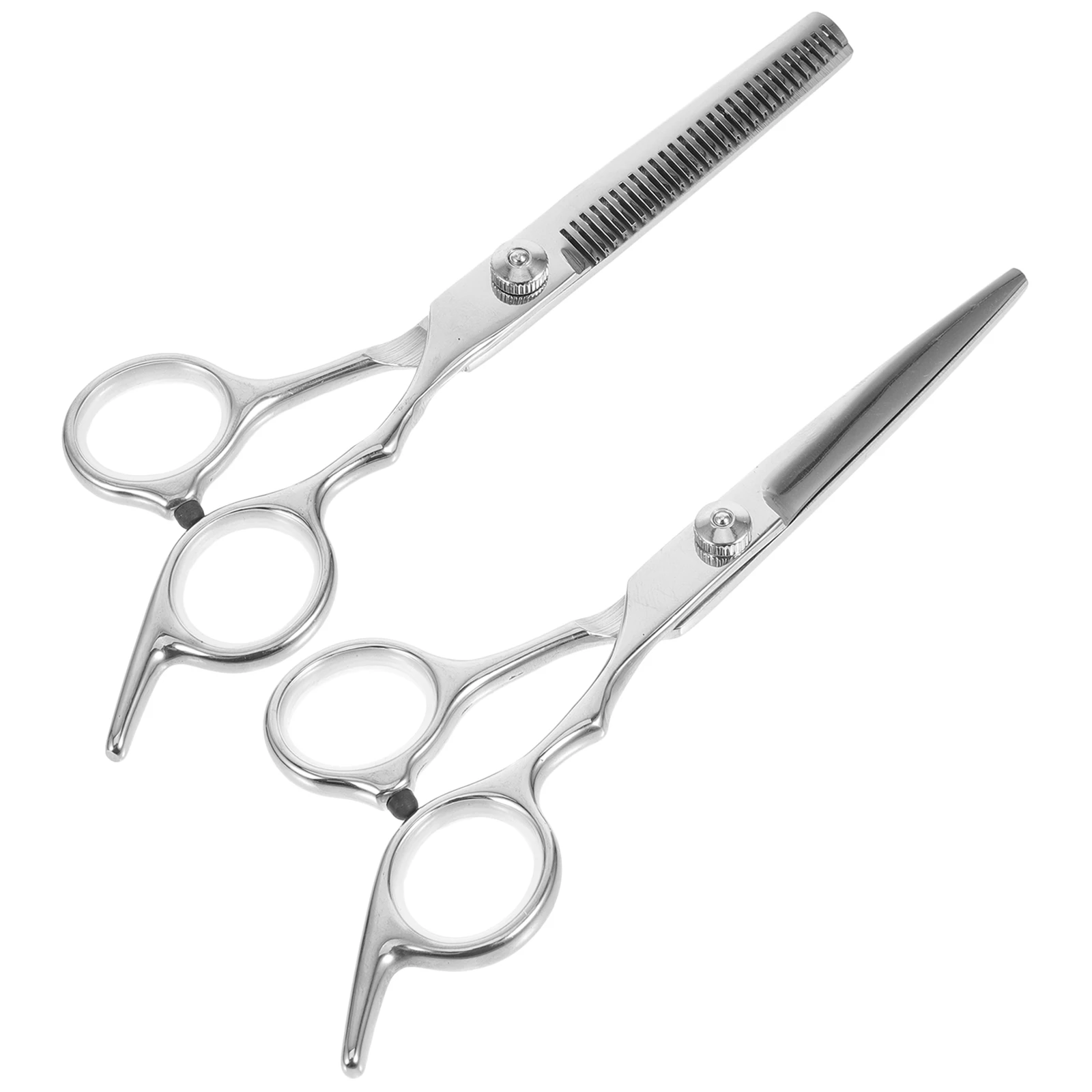 2 قطعة مقص تصفيف الشعر المهنية الفولاذ المقاوم للصدأ قص الشعر مقصات تحفيف مقص حلاّق صالون المنزل