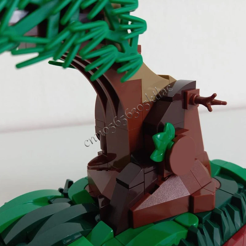 392 PCS Bonsai Bonsai Pino In Fukinagashi Windswept Stile MOC Personalizza Modulare Building Block Creativo FAI DA TE Assemblaggio Giocattolo Regalo