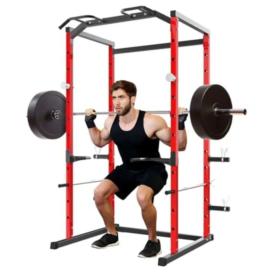 Heavy-Duty Power Cage with Pull-Up Bar 1100LB Ccity Squat Rack for Home Gym Strength Training with Adjustable J-Hooks Safety Ba