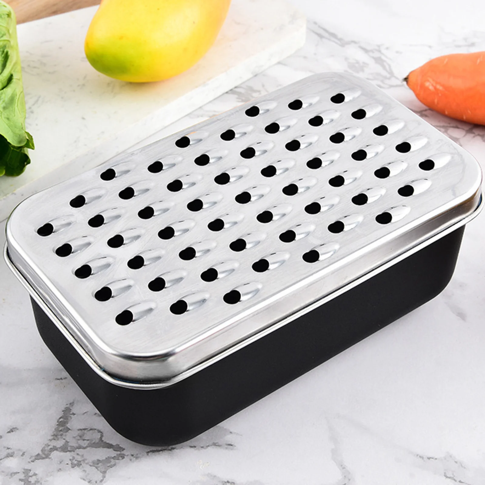 Stainless Steel Cheese with Food Saver Container Grater Oval Shape Multi Function Vegetable Slicer Kitchen Gadget For Cooking
