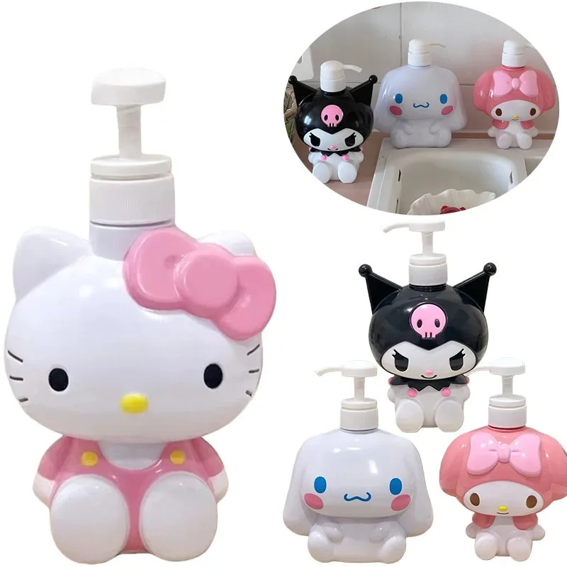 

500-750ML Hello Kitty Cartoon Bathroom Soap Dispenser Reusable Hand Pump Shower Gel Shampoo Repeatedly Filled Bottle Container
