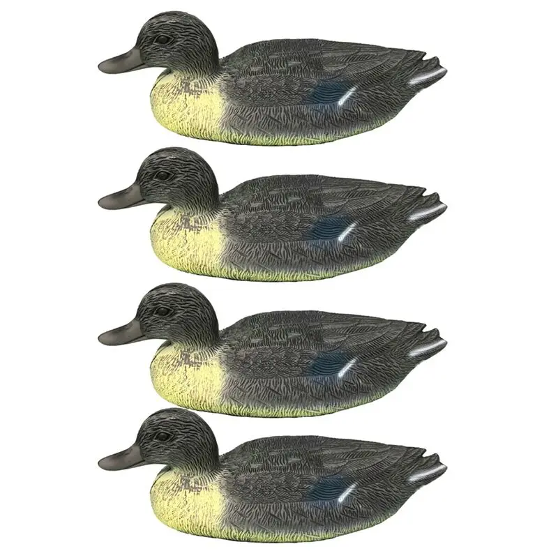 AS60-Set Of 4 Realistic Floating Duck Decoys For Garden And Courtyard, Perfect For Outdoor Water Decoration And Hunting