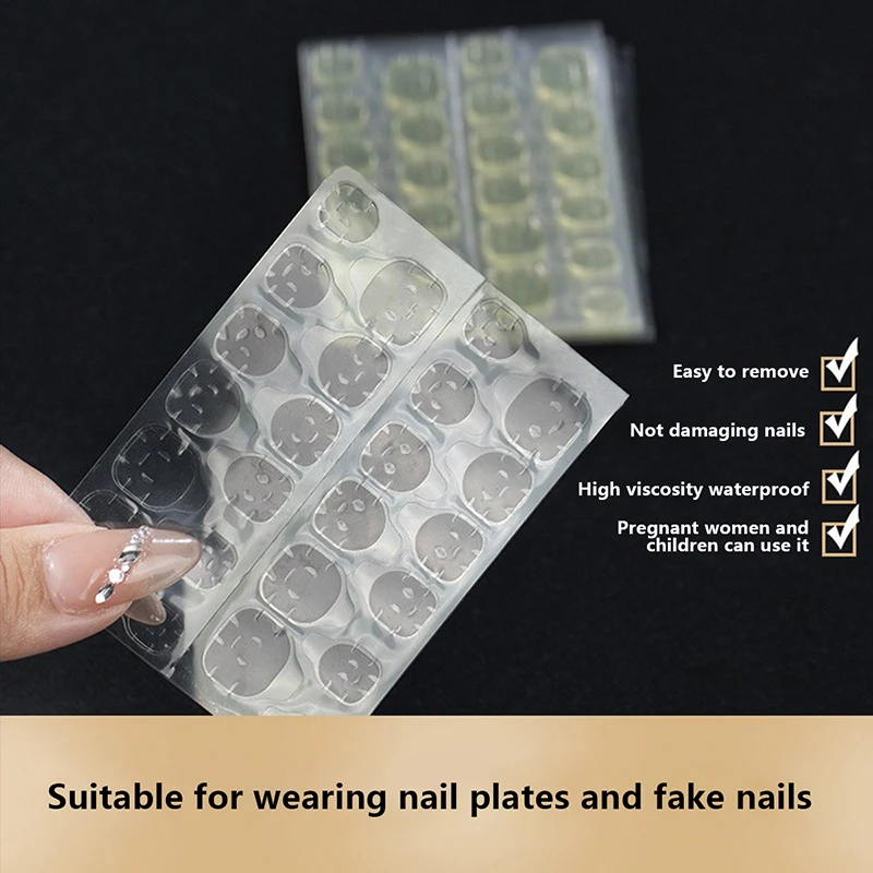 Wasserdichte künstliche Nägel, selbstklebende Tabs, Aufkleber zum Aufdrücken von gefälschten Nagelspitzen, Gelee-Aufkleber, Maniküre, Kleber, Nägel, tragbares Kit