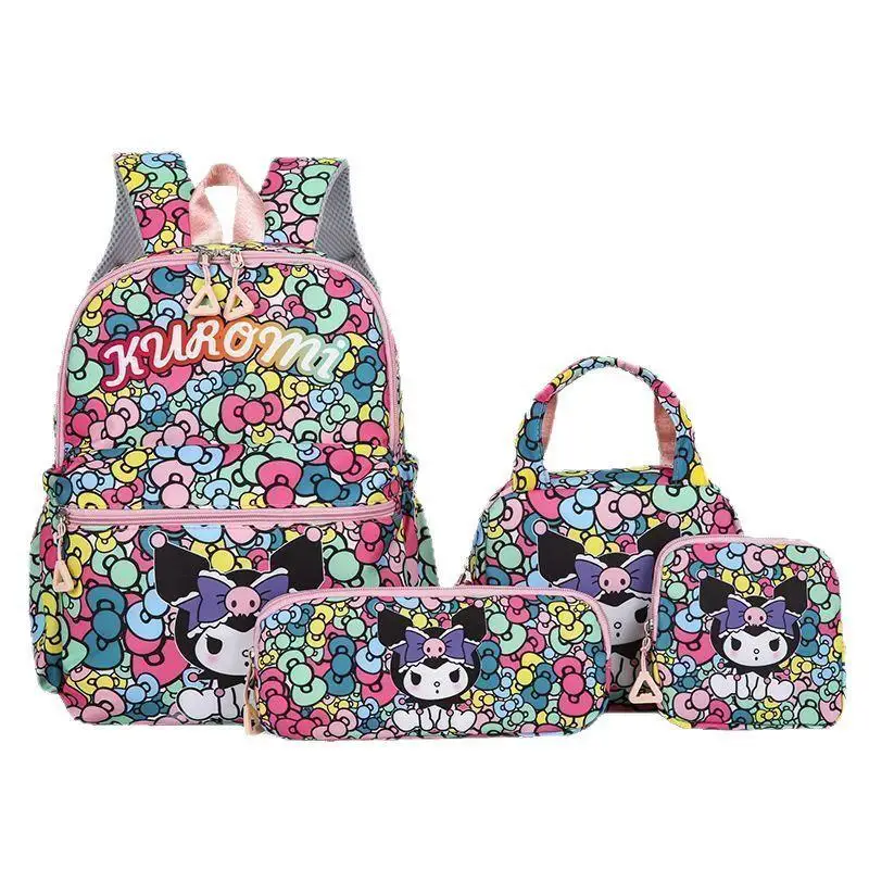 

4Pcs New Children Fashion Festival Gift Cute Cartoon Sanrios Kuromi Hello Kittys My Melody Schoolbag Knapsack Pupil Backpack