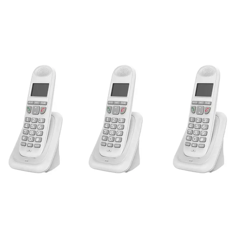 M51K-3X Expandable Cordless Handheld Telephone Digital Cordless Telephone Supports 5 Handsets 16 Languages US Plug B