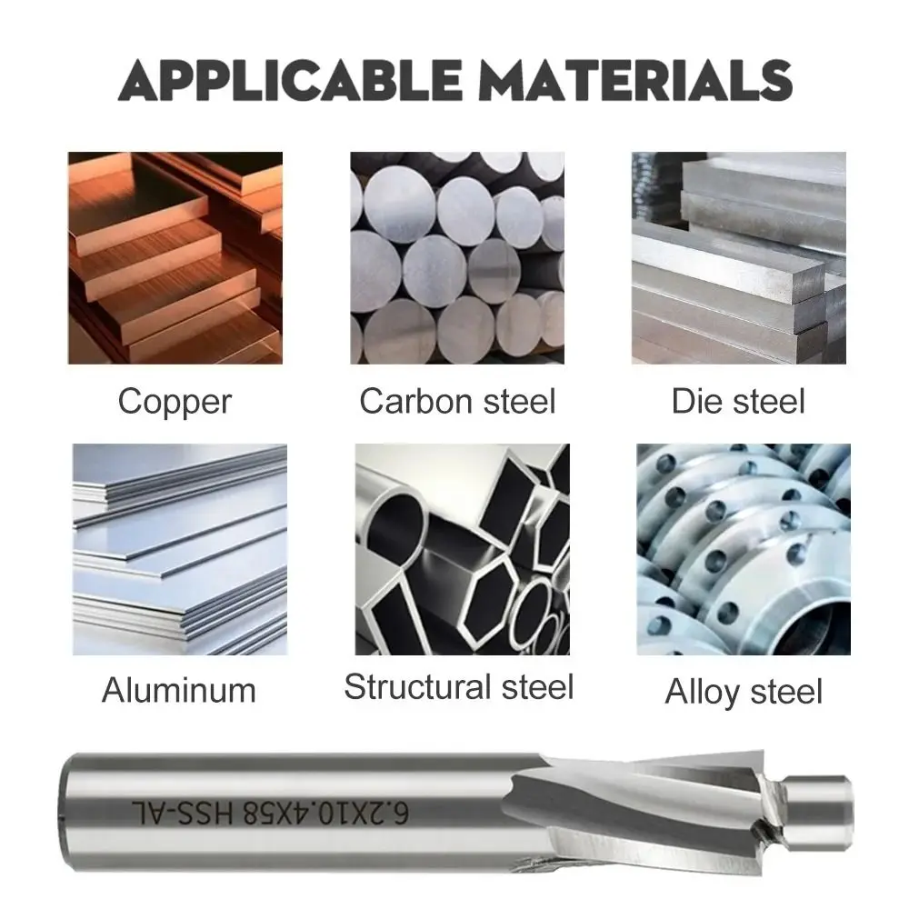 High Speed Steel Countersink Milling Cutter Flat Bottom Design Countersink Cutting Edge HSS Hole Expanding Bit