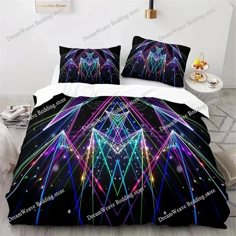 

Colorful Geometric Duvet Cover Set Psychedelic Swirl 3D Bedding Set King Queen for Kids Adults Microfiber Abstract Quilt Cover