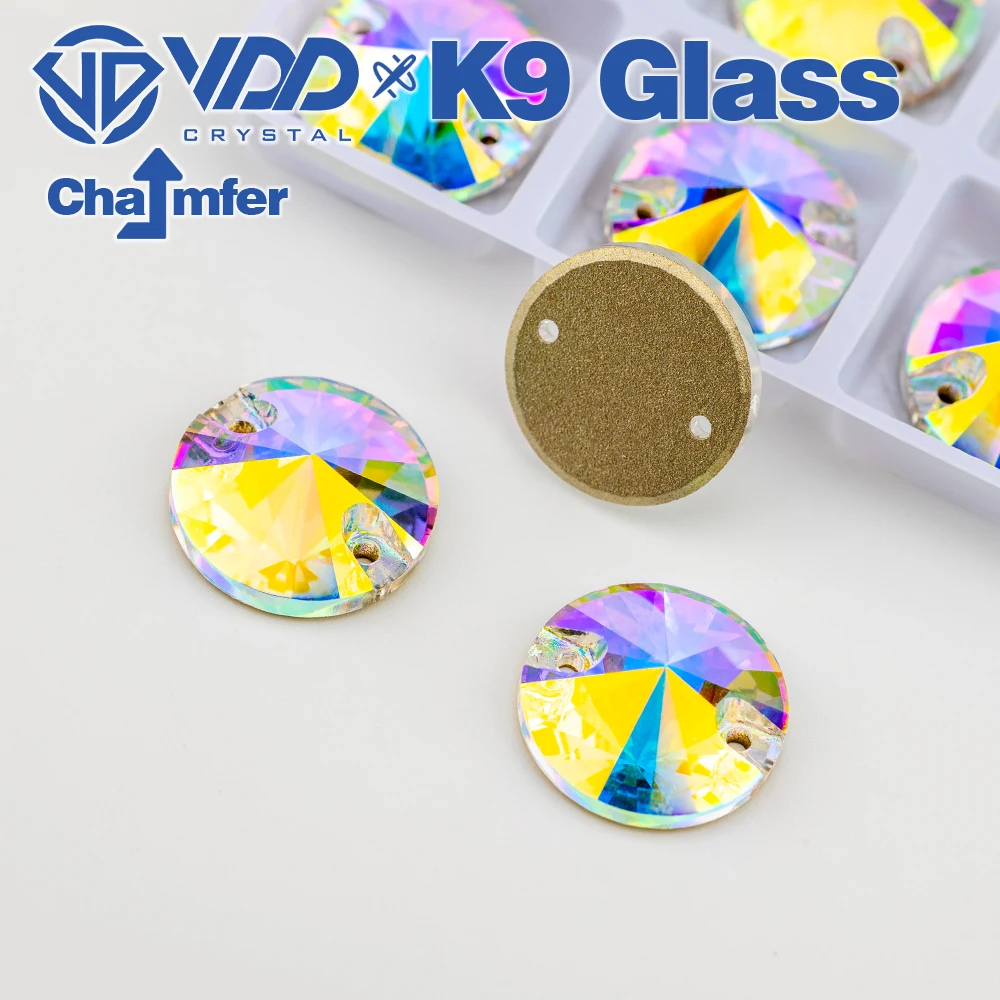 VDD Rivoli Mehrere Farben Top Qualität K9 Glas Nähen Auf Strass Kristall FlatBack Nähen Steine Für DIY Kleidungsstück Hochzeit Kleid – Detail 2