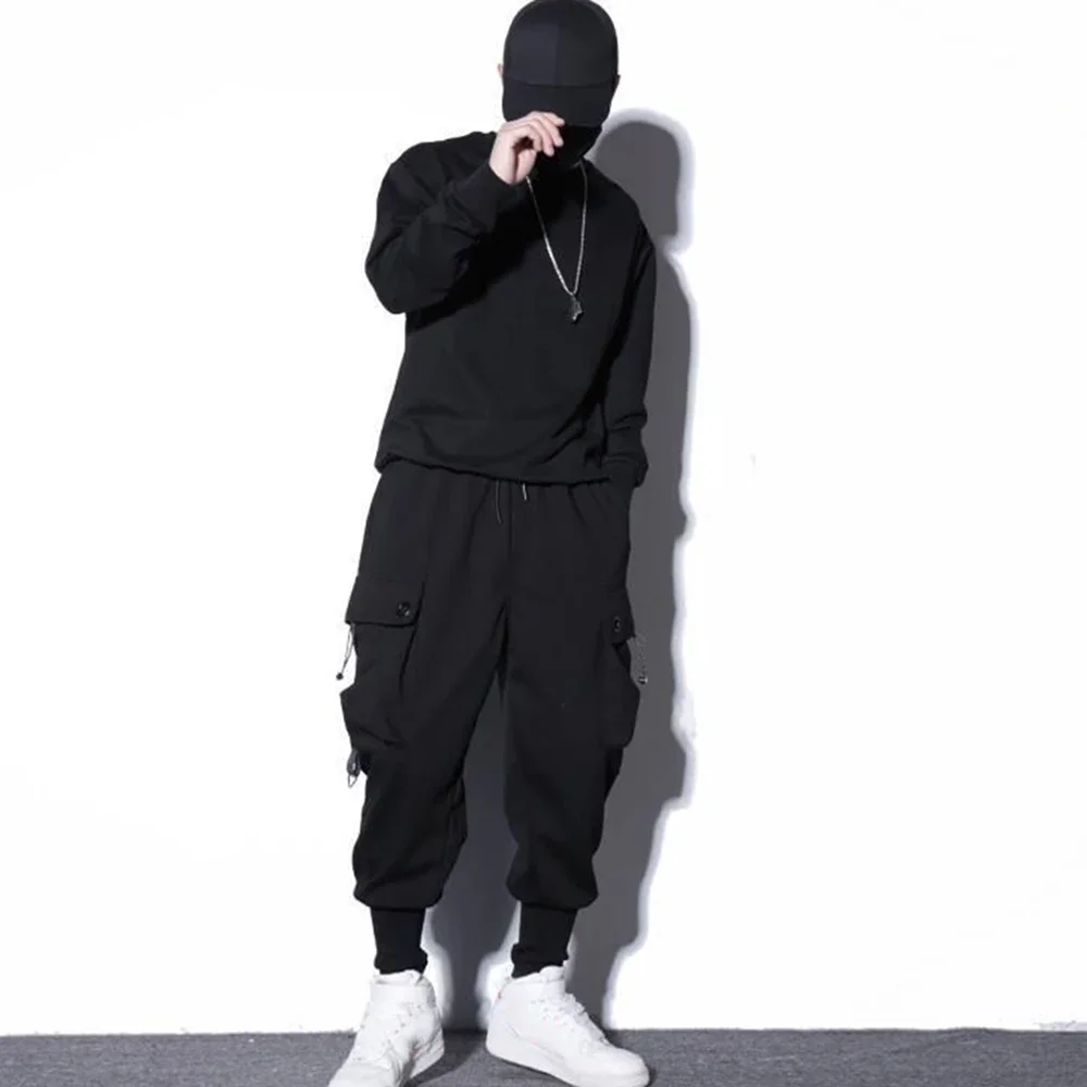 Loose Harem Pants Men Cargo Trousers Hip Hop Outdoor Casual Ankle Length Pant Streetwear Pocket Sweatpants Motorcycle pants Male