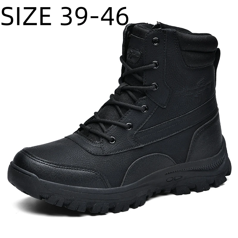 

Men's High Quality Combat Ankle Boots Waterproof Leather Hiking Boots Lightweight Breathable Non-Slip Desert Boots Size 39-46