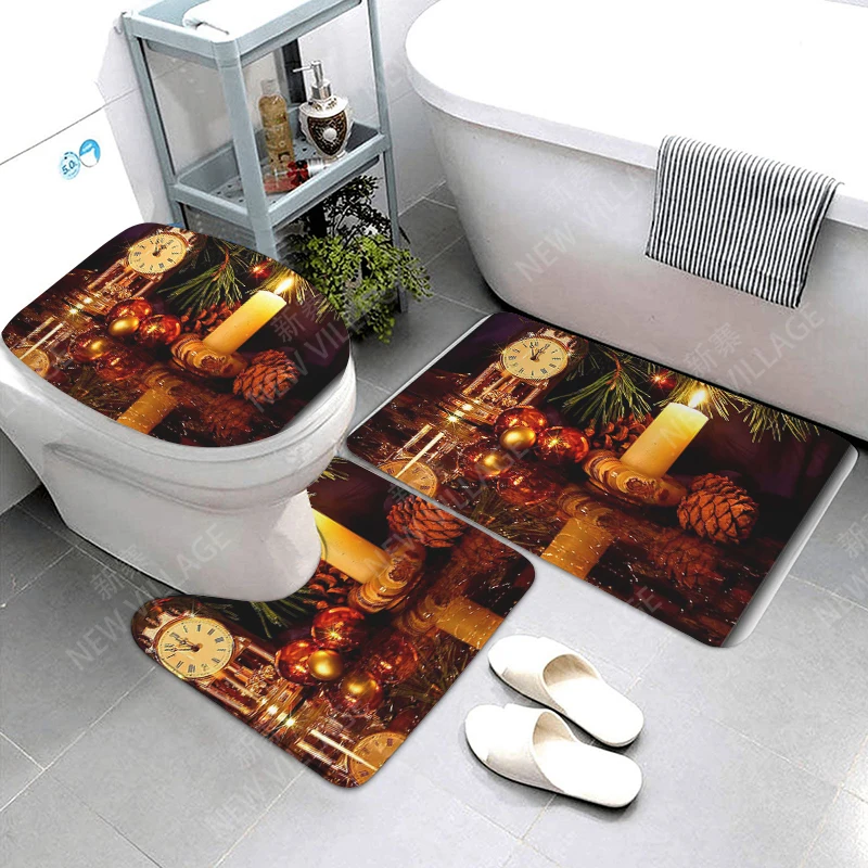 home bathroom floor mats Christmas decorations Bath Foot mat modern bathroom accessories rug Toilet mat Bathtub anti-slip carpet