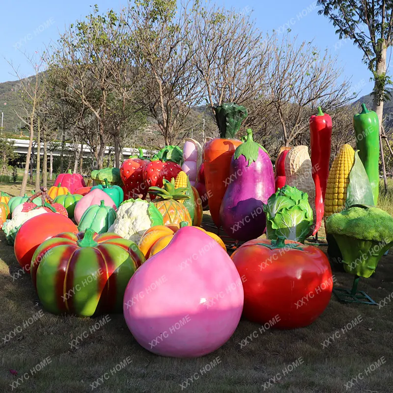 Emulational Fruit Vegetable Model Strawberry Watermelon Fruit Shop Door Decoration Outdoor Large Decorations