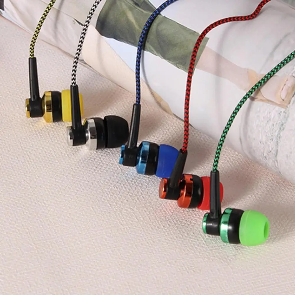 Wired Earphone In-Ear Design Brass Plastic Universal Wired Headset for Home