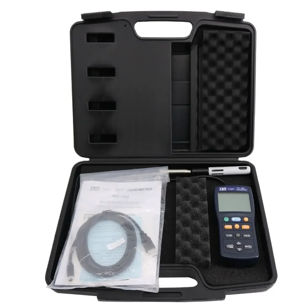 TES-1341N Digital Hot Wire Anemometer Tempe & Humidity Digital Air Velocity Tester