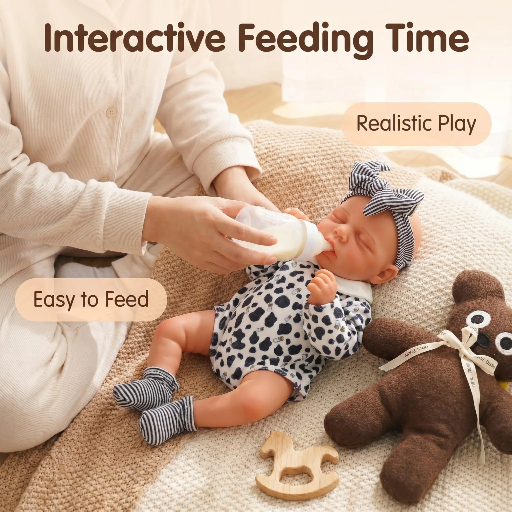 Poupée artistique NPK de 12 pouces - Bébé endormi Loulou, en silicone platine solide, flexible et élastique, poids 1100g, cadeau pour collectionneurs