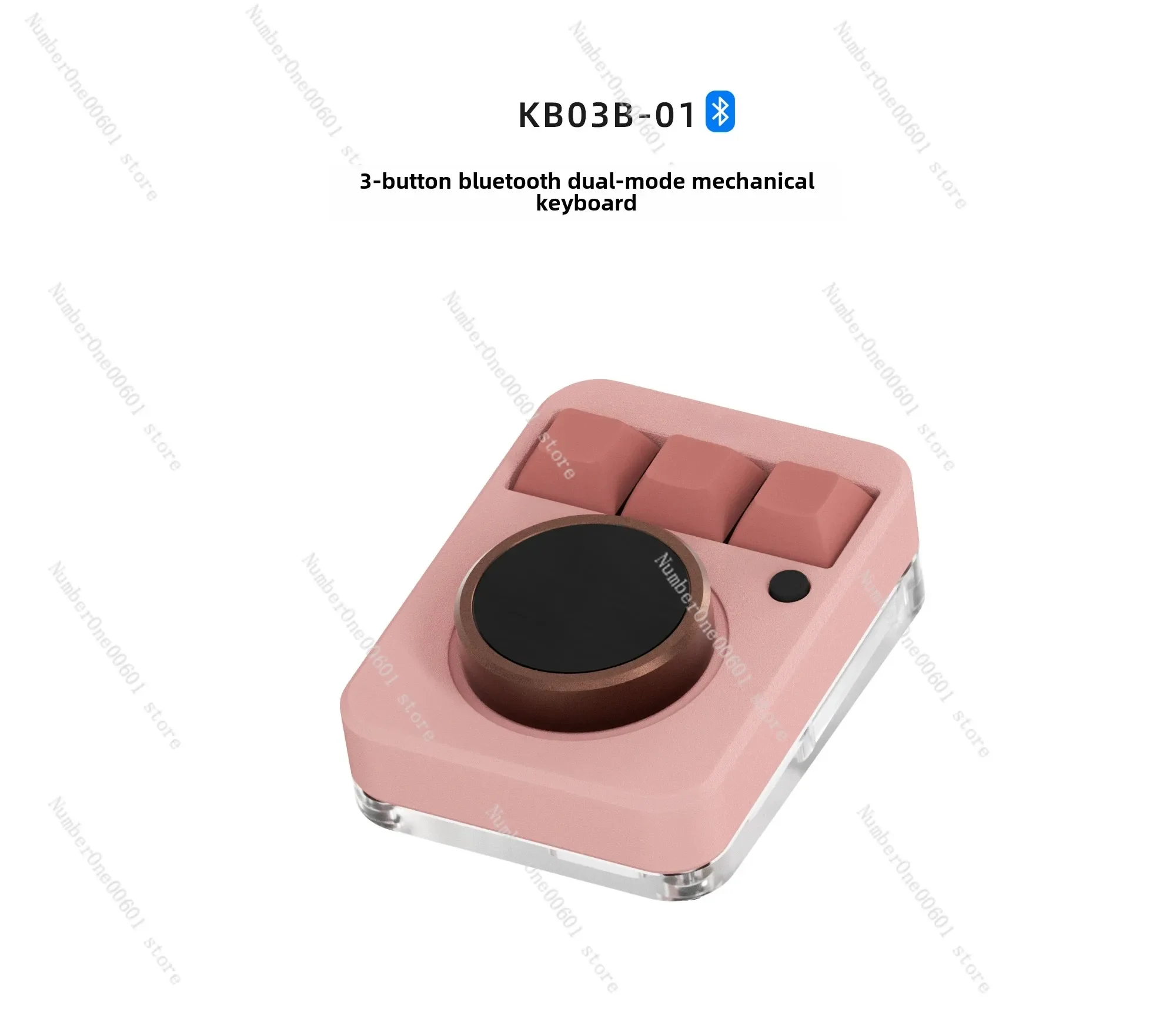 

3-Key Custom Aluminum Alloy Bluetooth Dual-mode Wireless Designer Keypad KB03B-01