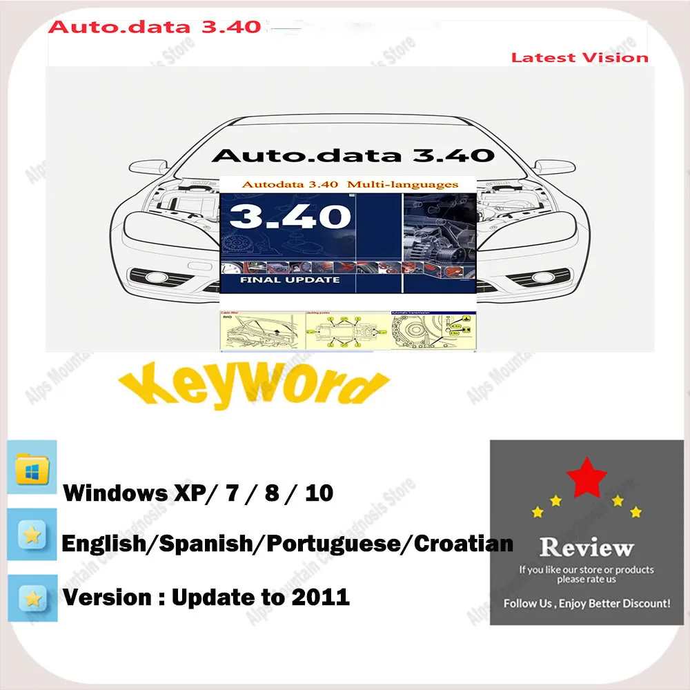 

Latest AUTODATA 3.40 obd2 scanner Wiring Diagrams with Multi-languages Auto Repair Software Support Spanish Portuguese Polish