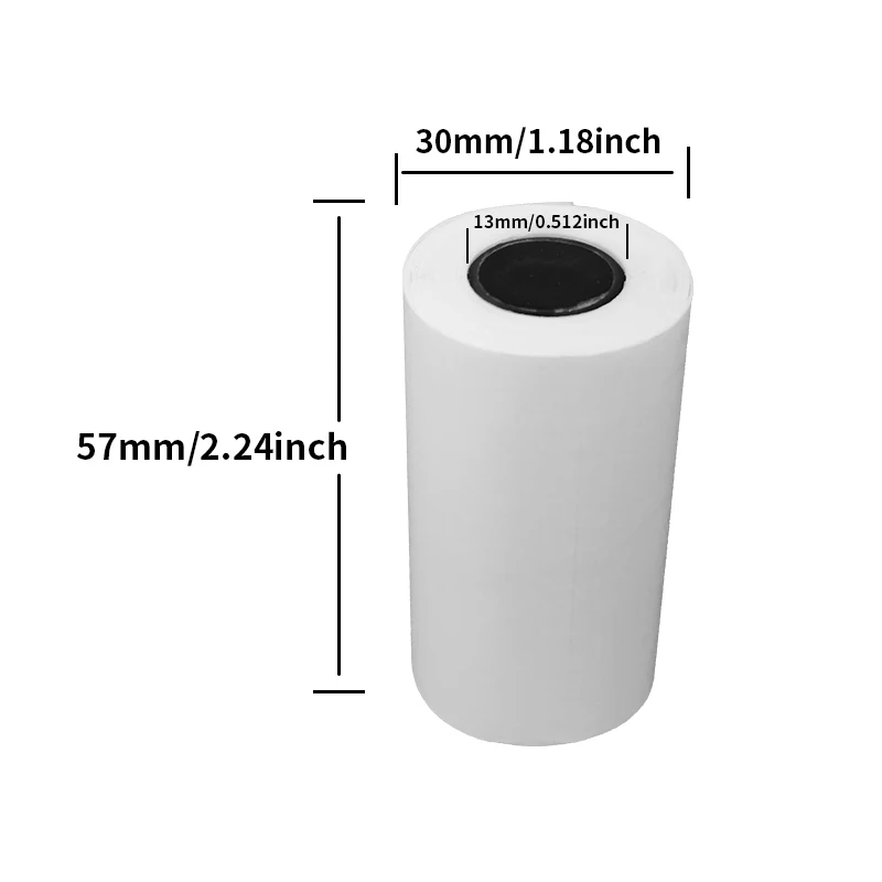 4 Roll 57 * 30MM Color Thermal Adhesive White Label Stickers Ledger paper Error Paper Peripage PAPERANG Camera Photo Printer