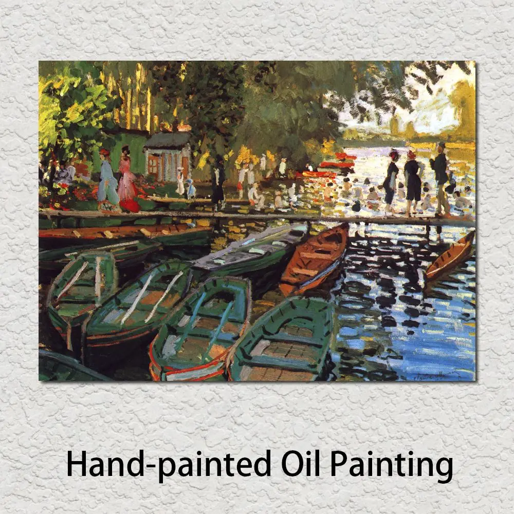 

Hand Painted Claude Monet Canvas Art The Grenouillere Impressionist Landscape Painting for Modern Home Decor High Quality