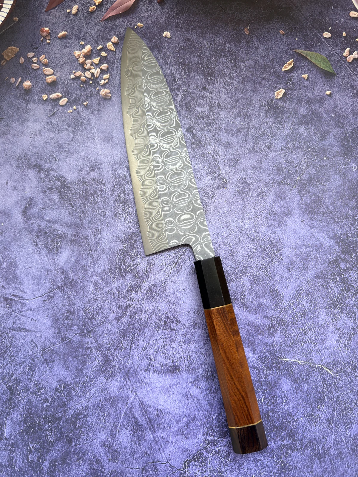 RHON 8.5/9.5inch DIY Double Edge Deba Knife Blank Blade Japanese Chef's Kitchen Salmon Fish Bone Chopping Knives Without Handle view 6
