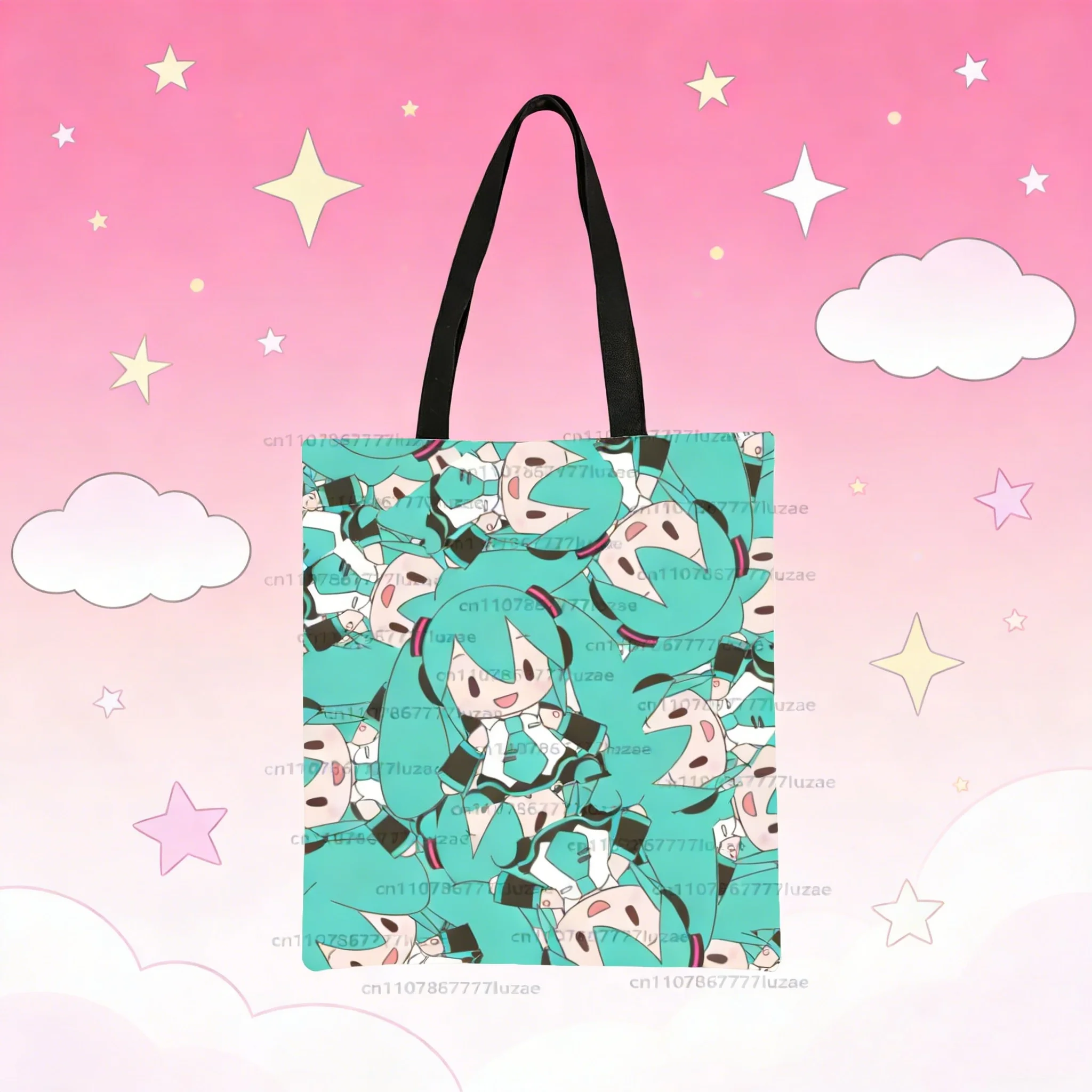 Kawaii Anime Girl Charakter Tragetasche Niedliches Cartoon-Design Frische Farbe Stilvolles lässiges Outfit Companion Essentials Carryall