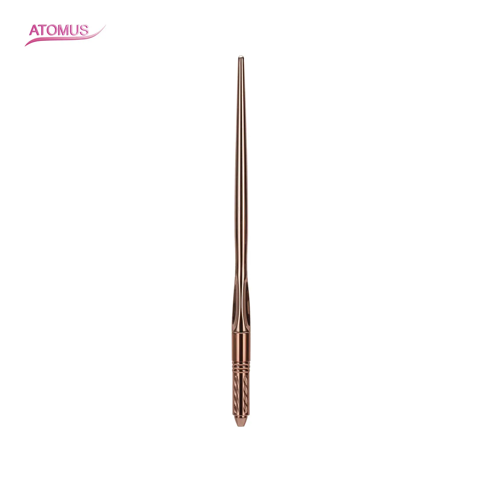 ATOMUS – porte-stylo rond en verre doré, 1 pièce, Microblading, maquillage Permanent, tatouage manuel Tebori, brouillard, pour Eye-Liner, sourcils et lèvres