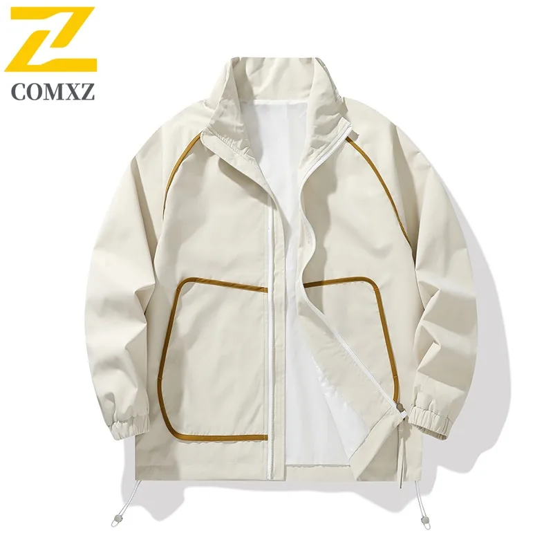 

COMXZ 2025 Мужская и женская ветрозащитная куртка в американском стиле, уличная рабочая одежда, модное повседневное пальто для пар, модная уличная одежда