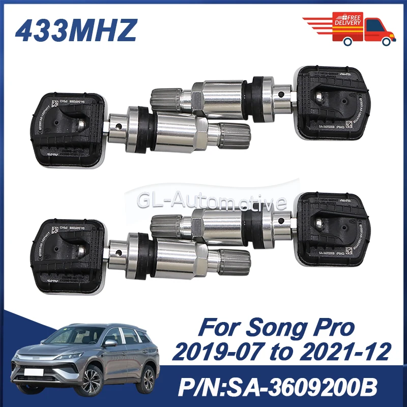

4 шт. SA-3609200B Датчик давления в шинах TPMS для BYD Song Pro 2019-2021 433 МГц