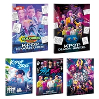 Kpop Demon Hunters Cozy Coloring Books Adults Drawing Art Supplies Huntrix Rumi Mira Zoey Saja Boys Painting Picture Book Gifts