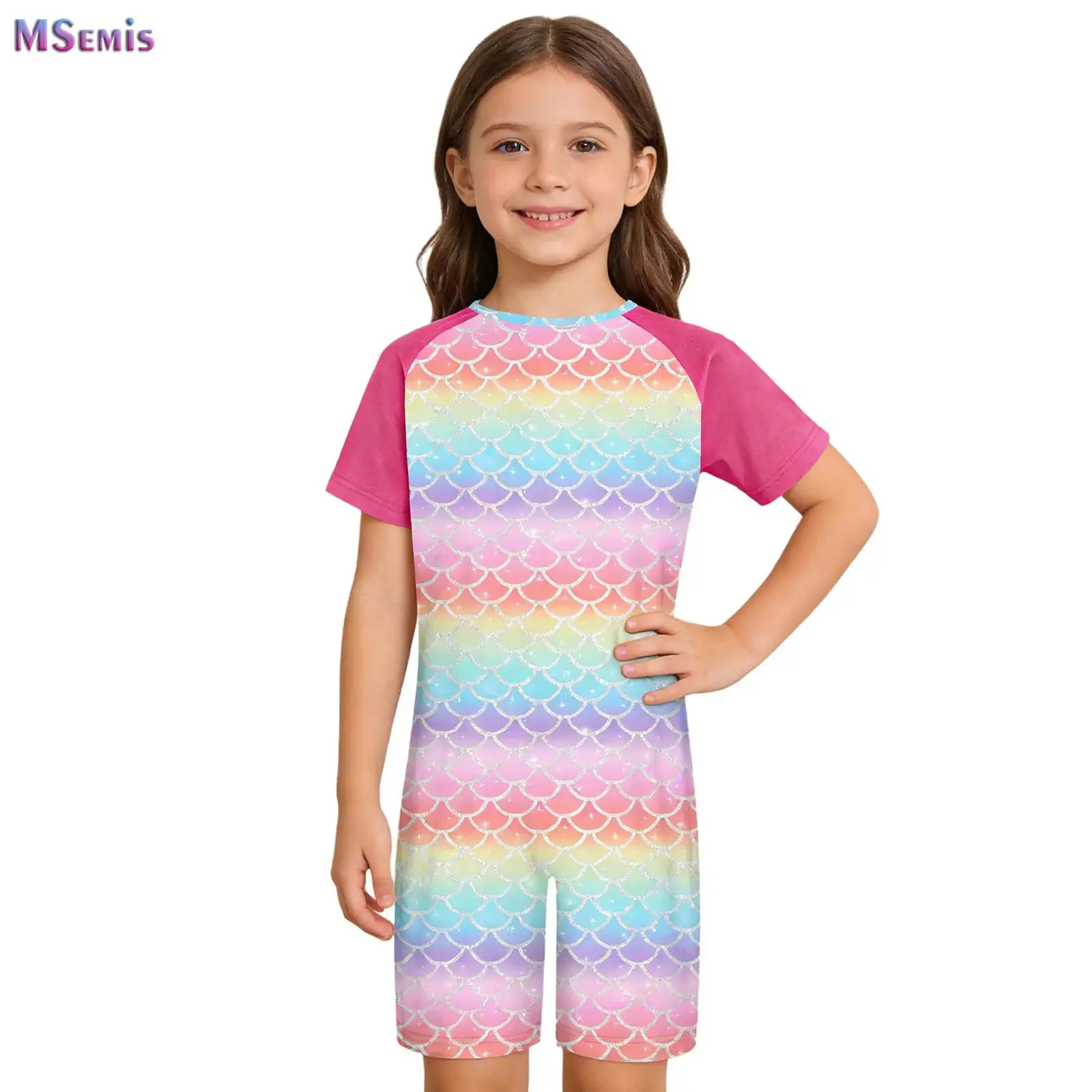 

Children Special Needs Adaptive Clothing Cute Printed Short Sleeve Zipper Back Jumpsuit Cotton Rompers Anti-Strip Bodysuit