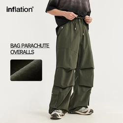 INFLATION Multiple Pockets Parachute Pants Summer Urban Style Oversized Baggy Cargo Pants