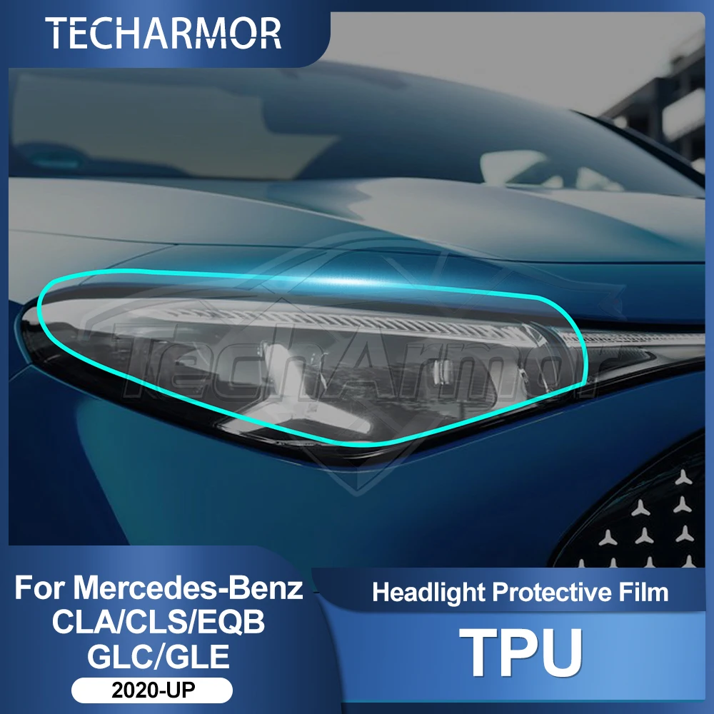 TPU-Autoscheinwerfer-Schutzfolie für Mercedes Benz CLA GLC 2020-2027 Transport & Smoke Anti-Scratch Auto Externe Zubehörteile