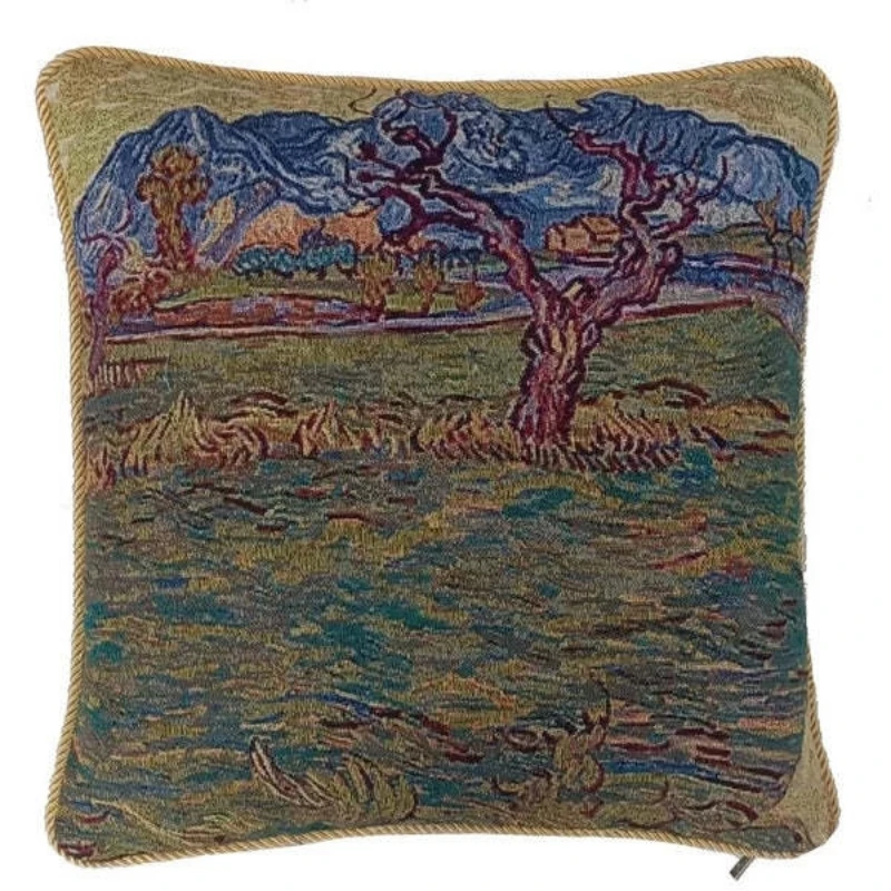 Woven Jacquard Cushion Pillow Cover Goblin Obson Color Woven Brocade Sofa Pillowcase 45*45cm