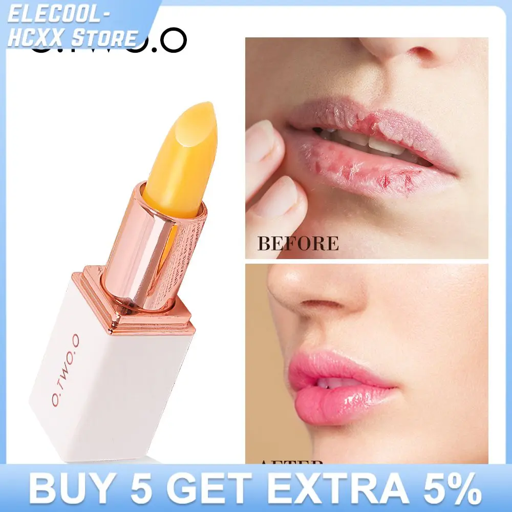 O.TWO.O Lip Balm Color Change Lipstick Natural Peach Lip Gloss Moisturizing Reducing Lip Lines Jelly Plump Lip Care Cosmetics