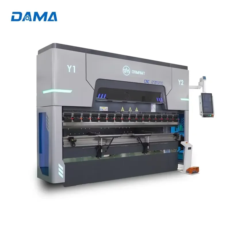 Crusher DAMA Hydraulic Press Brake 125T 3200MM 4+1 Axis Metal Bending Machine With 2D Servo CNC Delem Electric Hydraulic