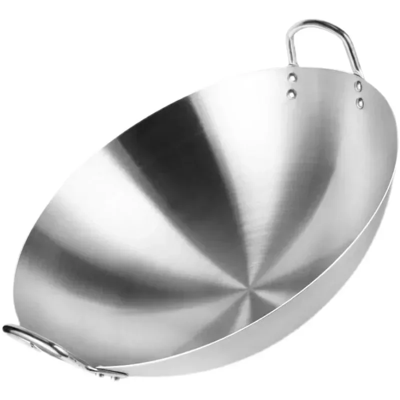 Thicken Wok Pan Home Garden Non-stick Skillet Stainless Steel Pan Gas Stoves Cooking Pot Cauldron Cast Iron for Kitchen