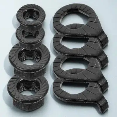 1Set Bike Wheel Axle Nuts Durable Iron Flange Nuts Fixed Safety Fastening Washer Kit for Bicycle Bike Washers Kit