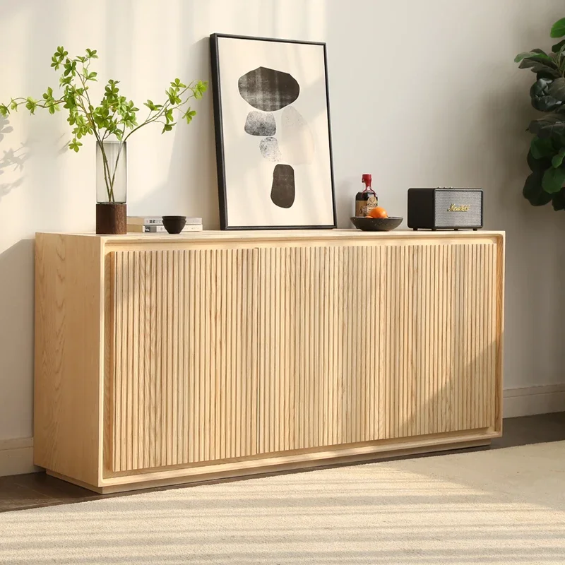 Japanese-style log simple custom gate solid wood cabinet restaurant storage locker Modern Nordic living room dining side cabinet