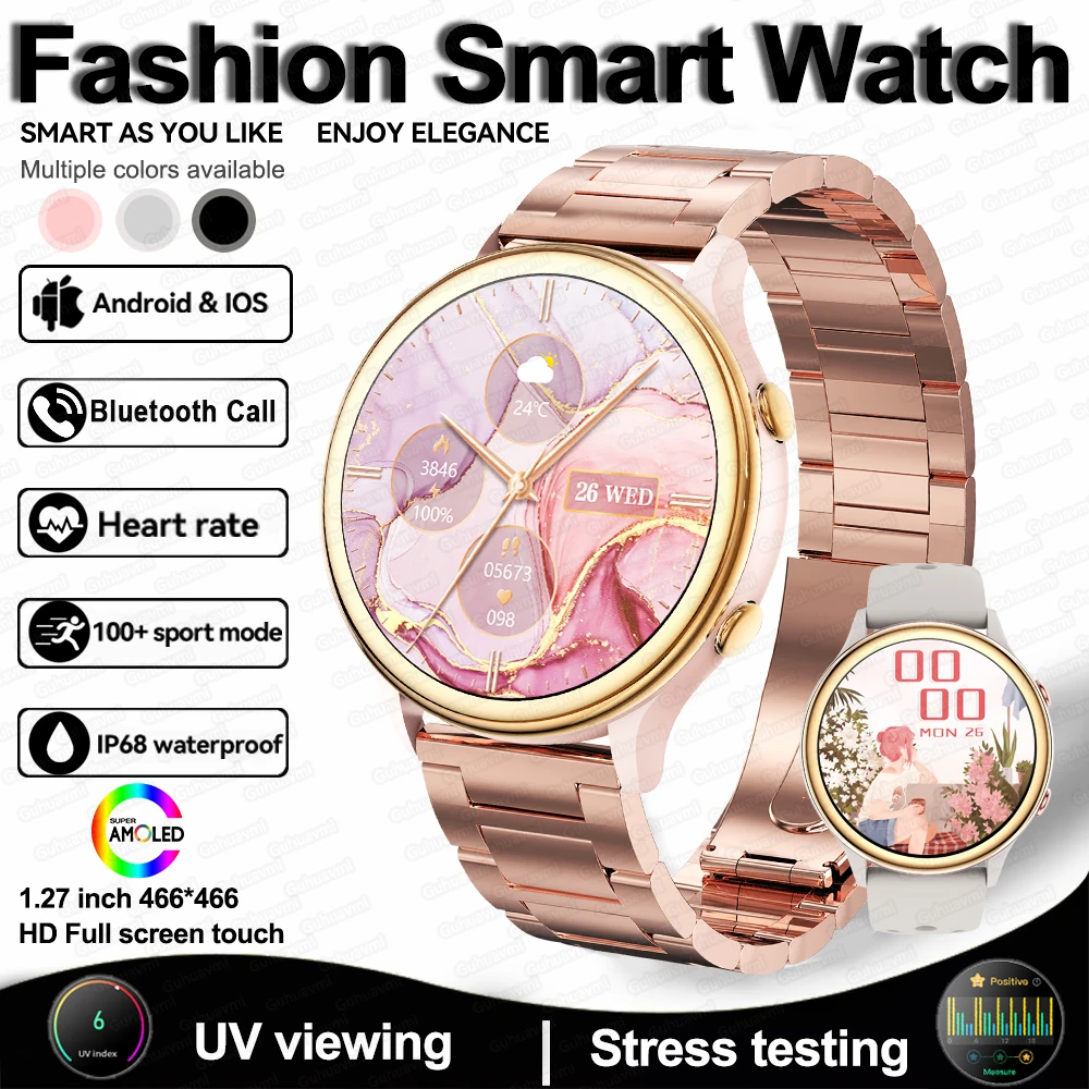 New For Huawei Mini Watch 1.27 inches Bluetooth Call Smartwatch For Women Men AMOLED 466*466 HD Pixel Display Smartwatch Ladies