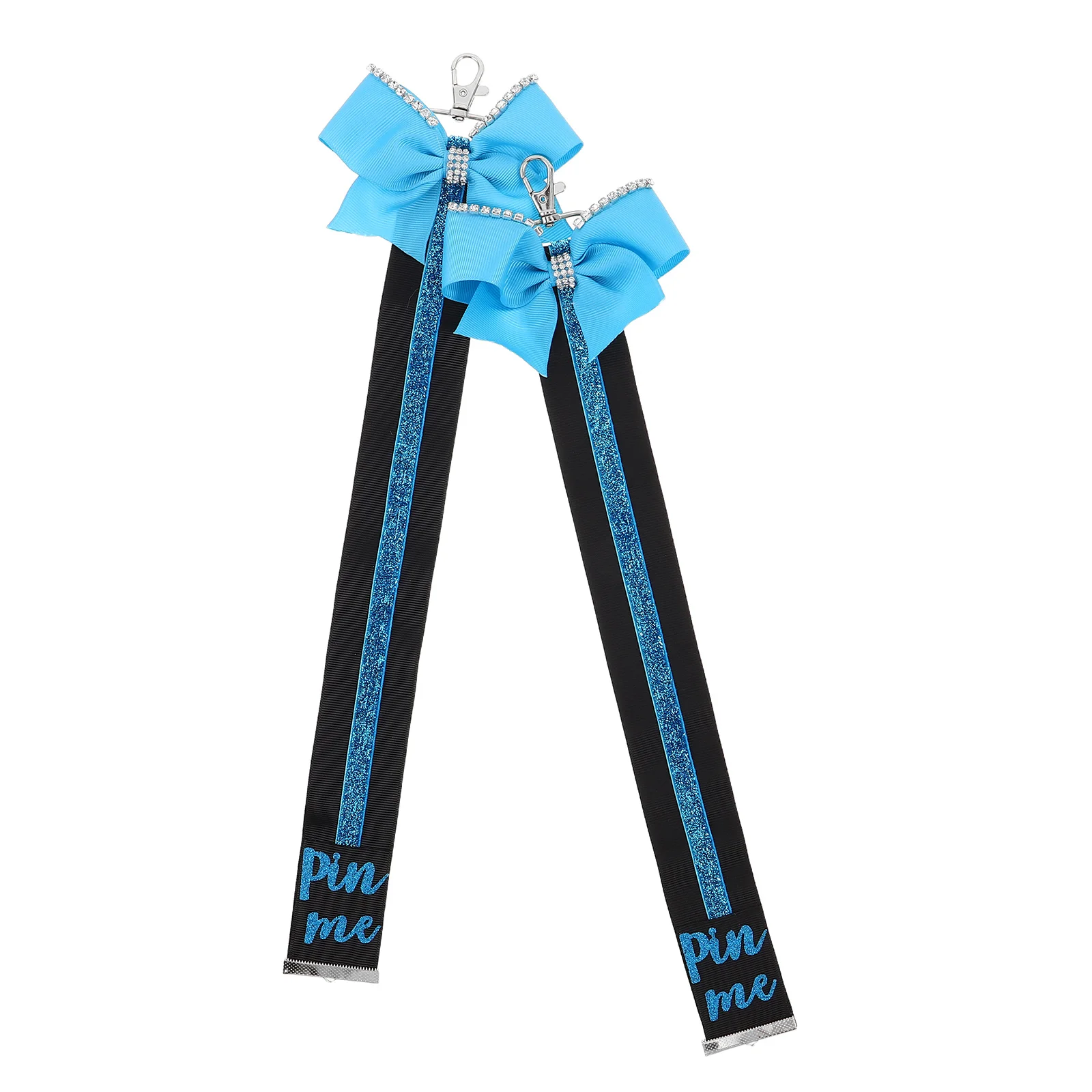 

2Pcs Pin Me Ribbon Cheer Bag Keychain Bowknot Charm for Backpacks Handbags Cheerleading Accessories Glitter Cheer Bow
