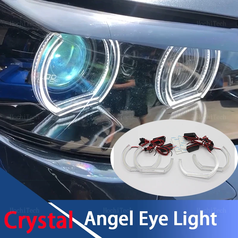 

M Style Horseshoe White Acrylic Cover LED Angel Eye Halo Ring for BMW 1 2 3 4 5 6 7 series E38 E39 E60 E53 E46 E90 E91 E92 E93