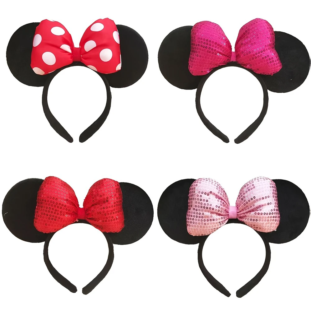 1 Stück Minnie Maus Ohren Prinzessinnen-Haarreif Niedlicher Runder Punkte-Haarreif Süße Haarreifen für Party, Festival, Park, Damen-Haaraccessoire – Detail 6
